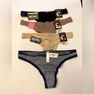 3 Maidenform Comfort Devotion Thongs + 1 Gap Thong -bundle of 4